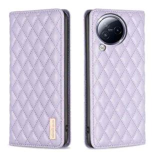 For Xiaomi Civi 3 5G Diamond Lattice Magnetic Leather Flip Phone Case(Purple)