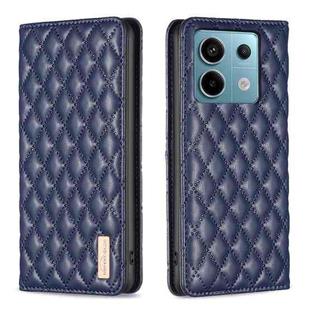 For Xiaomi Redmi Note 13 Pro 5G Diamond Lattice Magnetic Leather Flip Phone Case(Blue)
