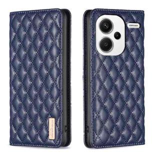 For Xiaomi Redmi Note 13 Pro+ 5G Diamond Lattice Magnetic Leather Flip Phone Case(Blue)