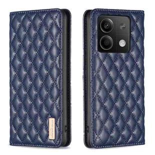 For Xiaomi Redmi Note 13 Diamond Lattice Magnetic Leather Flip Phone Case(Blue)