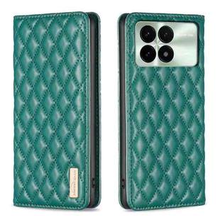 For Xiaomi Redmi K70 / K70 Pro Diamond Lattice Magnetic Leather Flip Phone Case(Green)