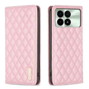 For Xiaomi Redmi K70 / K70 Pro Diamond Lattice Magnetic Leather Flip Phone Case(Pink)