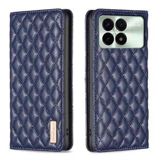 For Xiaomi Redmi K70E Diamond Lattice Magnetic Leather Flip Phone Case(Blue)