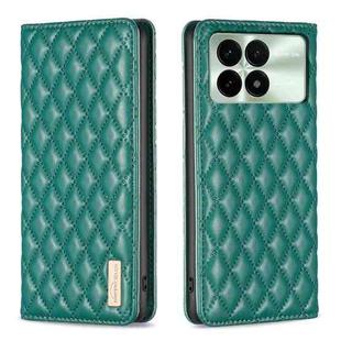 For Xiaomi Redmi K70E Diamond Lattice Magnetic Leather Flip Phone Case(Green)