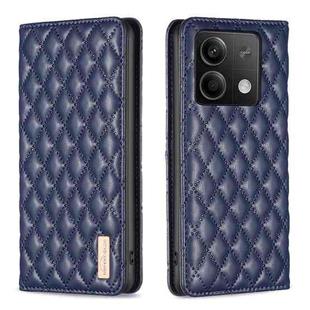 For Xiaomi Redmi Note 13 4G Global Diamond Lattice Magnetic Leather Flip Phone Case(Blue)