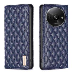 For Xiaomi Redmi A3 Diamond Lattice Magnetic Leather Flip Phone Case(Blue)