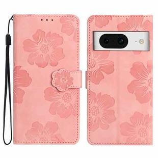 For Google Pixel 8 Flower Embossing Pattern Leather Phone Case(Pink)