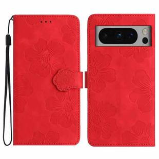 For Google Pixel 8 Pro Flower Embossing Pattern Leather Phone Case(Red)