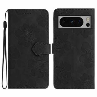 For Google Pixel 8 Pro Flower Embossing Pattern Leather Phone Case(Black)