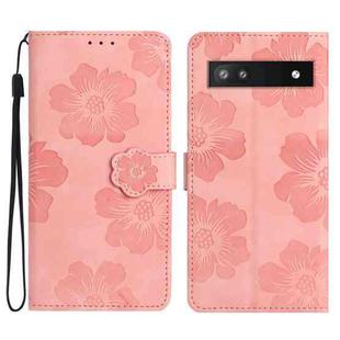 For Google Pixel 7a Flower Embossing Pattern Leather Phone Case(Pink)