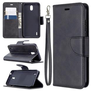 For Nokia 1.3 Retro Lambskin Texture Pure Color Horizontal Flip PU Leather Case with Holder & Card Slots & Wallet & Lanyard(Black)