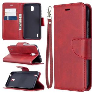 For Nokia 1.3 Retro Lambskin Texture Pure Color Horizontal Flip PU Leather Case with Holder & Card Slots & Wallet & Lanyard(Red)