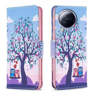 For Xiaomi Civi 3 5G Colored Drawing Pattern Leather Phone Case(Owl)