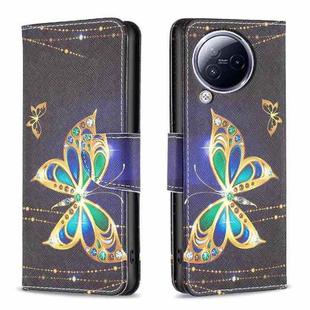 For Xiaomi Civi 3 5G Colored Drawing Pattern Leather Phone Case(Big Butterfly)