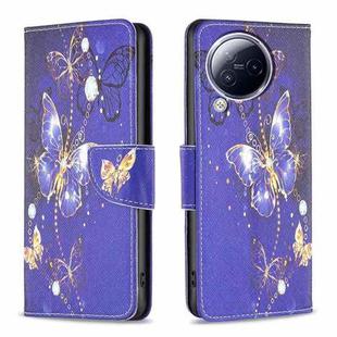 For Xiaomi Civi 3 5G Colored Drawing Pattern Leather Phone Case(Purple Butterfly)