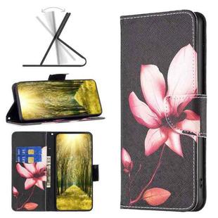 For Xiaomi Redmi 12 4G Colored Drawing Pattern Leather Phone Case(Lotus)