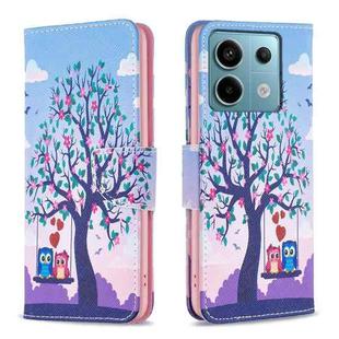 For Xiaomi Redmi Note 13 Pro Colored Drawing Pattern Leather Phone Case(Owl)