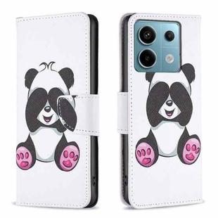 For Xiaomi Redmi Note 13 Pro Colored Drawing Pattern Leather Phone Case(Panda)