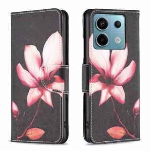 For Xiaomi Redmi Note 13 Pro Colored Drawing Pattern Leather Phone Case(Lotus)