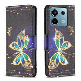 For Xiaomi Redmi Note 13 Pro Colored Drawing Pattern Leather Phone Case(Big Butterfly)