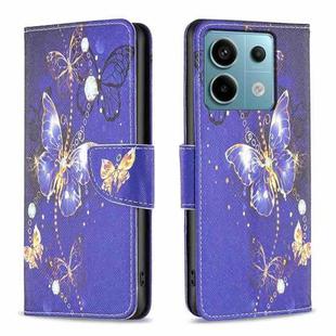 For Xiaomi Redmi Note 13 Pro Colored Drawing Pattern Leather Phone Case(Purple Butterfly)