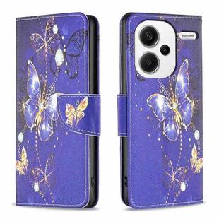 For Xiaomi Redmi Note 13 Pro+ 5G Colored Drawing Pattern Leather Phone Case(Purple Butterfly)