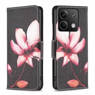 For Xiaomi Redmi Note 13 Colored Drawing Pattern Leather Phone Case(Lotus)