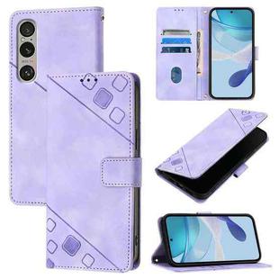 For Sony Xperia 1 VI Skin-feel Embossed Leather Phone Case(Light Purple)