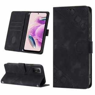 For Xiaomi Redmi Note 12S 4G Global Skin Feel Embossed Leather Phone Case(Black)