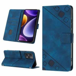 For Xiaomi Poco F5 5G/Redmi Note 12 Turbo Skin Feel Embossed Leather Phone Case(Blue)