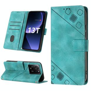 For Xiaomi 13T Skin Feel Embossed Leather Phone Case(Green)