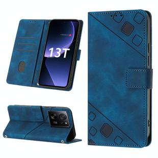 For Xiaomi 13T Skin Feel Embossed Leather Phone Case(Blue)