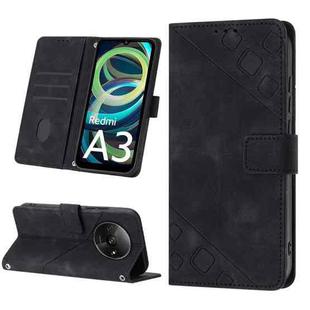 For Xiaomi Redmi A3 Skin Feel Embossed Leather Phone Case(Black)