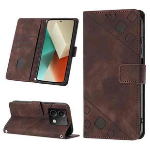 For Xiaomi Redmi Note 13 5G Global Skin Feel Embossed Leather Phone Case(Brown)