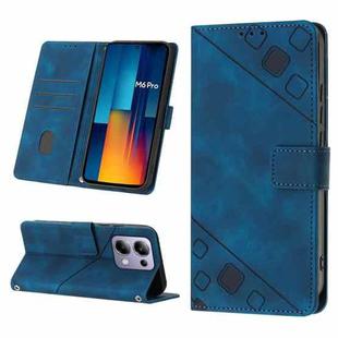 For Xiaomi Poco M6 Pro 4G Skin Feel Embossed Leather Phone Case(Blue)