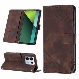 For Xiaomi Redmi Note 13 Pro 5G Global Skin-feel Embossed Leather Phone Case(Brown)