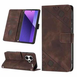 For Xiaomi Redmi Note 13 Pro+ 5G Skin Feel Embossed Leather Phone Case(Brown)