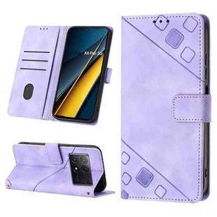 For Xiaomi Redmi K70E Skin Feel Embossed Leather Phone Case(Light Purple)