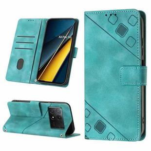 For Xiaomi Poco X6 Pro Skin Feel Embossed Leather Phone Case(Green)