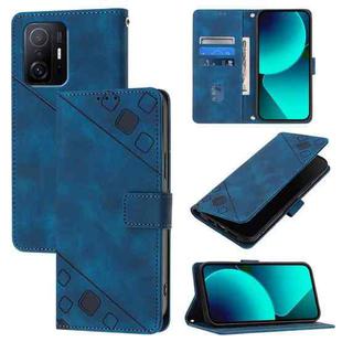 For Xiaomi Mi 10T 5G / Mi 10T Pro 5G Skin Feel Embossed Leather Phone Case(Blue)