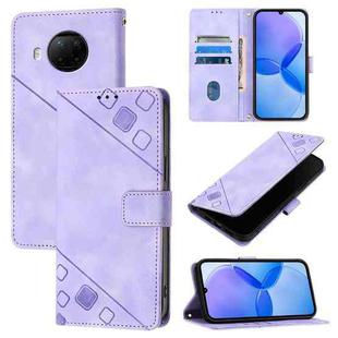 For Xiaomi Mi 10T Lite 5G Skin Feel Embossed Leather Phone Case(Light Purple)