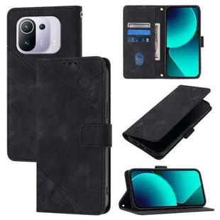 For Xiaomi Mi 11 Pro Skin Feel Embossed Leather Phone Case(Black)