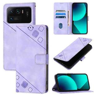 For Xiaomi Mi 11 Ultra Skin Feel Embossed Leather Phone Case(Light Purple)