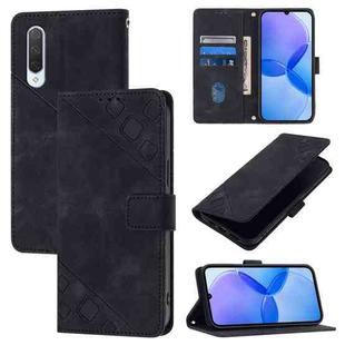 For Xiaomi Mi CC9 / Mi 9 Lite Skin Feel Embossed Leather Phone Case(Black)