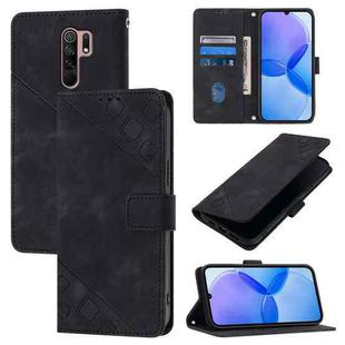 For Xiaomi Poco M2 Global / Redmi 9 Skin Feel Embossed Leather Phone Case(Black)