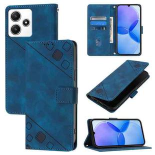 For Xiaomi Poco M6 Pro 5G / Redmi 12 4G / 5G Skin Feel Embossed Leather Phone Case(Blue)