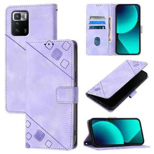 For Xiaomi Poco X3 GT Skin Feel Embossed Leather Phone Case(Light Purple)