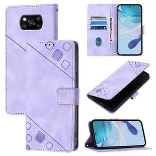 For Xiaomi Poco X3 / Poco X3 Pro Skin Feel Embossed Leather Phone Case(Light Purple)