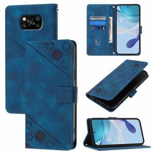 For Xiaomi Poco X3 / Poco X3 Pro Skin Feel Embossed Leather Phone Case(Blue)