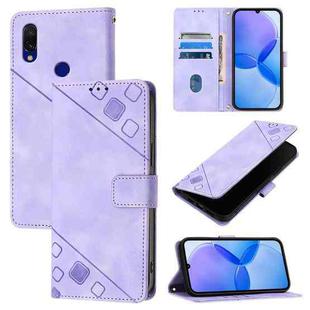 For Xiaomi Redmi 7 Skin Feel Embossed Leather Phone Case(Light Purple)